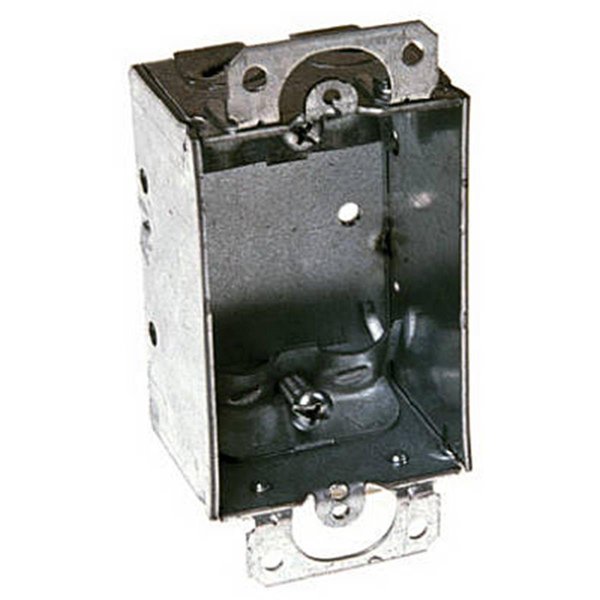 Raco Electrical Box, 7.5 cu in, Switch Box, 1 Gang, Steel, Rectangular 242982